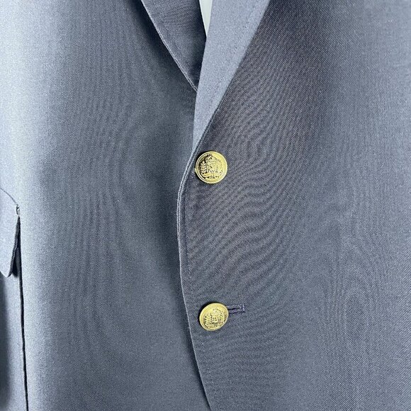 Reed St James Navy Gold 2 Button Vented Easy Care Sports Coat Blazer USA Size 44 - Picture 5 of 11